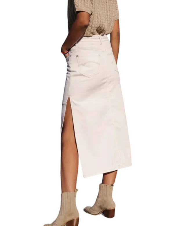 FREEMAN Falda Carla Andalousia Blanca Midi- Faldas
