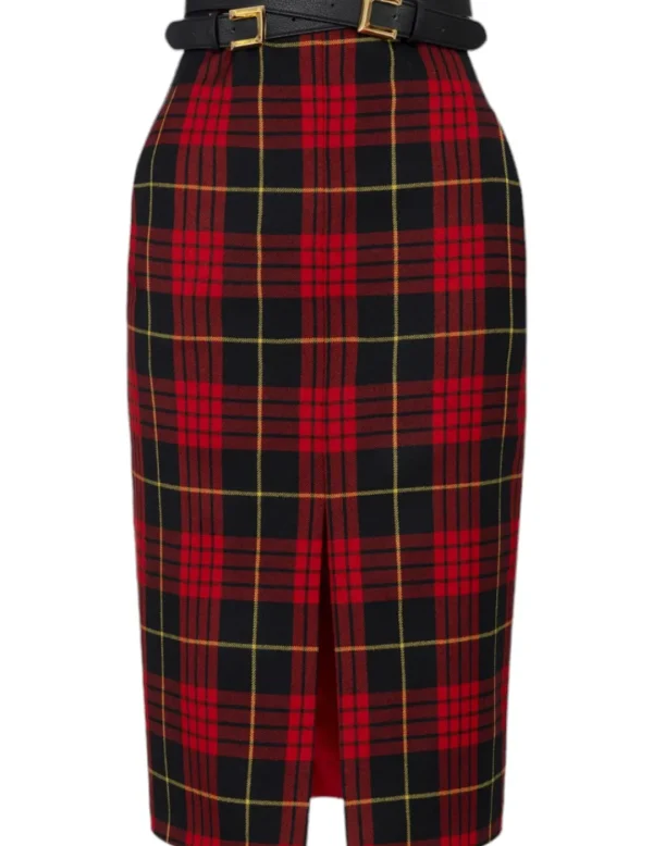 Elisabetta Franchi Falda GO06547E2 cuadros- Faldas