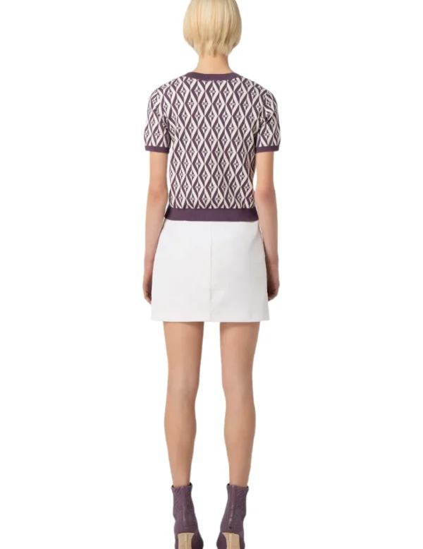 Elisabetta Franchi Falda GO02036E2 crudo- Faldas