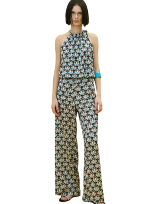 Access Pantalon Saten Estampado- Pantalones Y Shorts