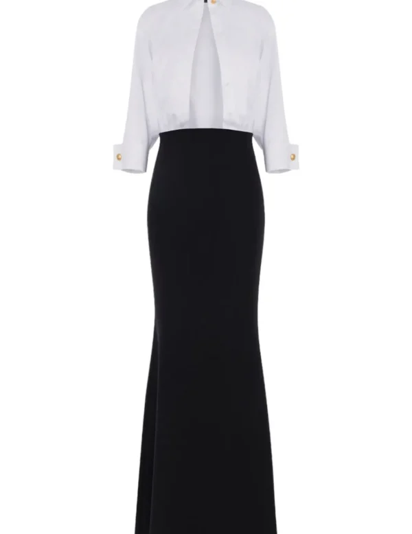 Elisabetta Franchi Vestido AB6194 Elisabetta largo b/n- Vestidos