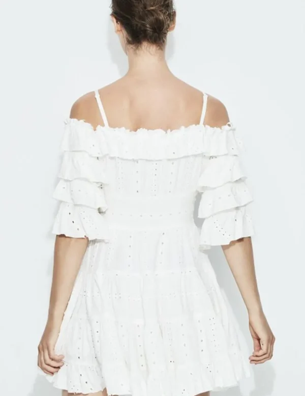 Highly Preppy Vestido Bordado Troquel- Vestidos