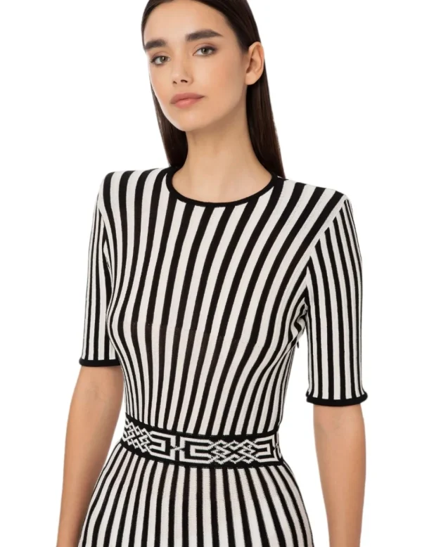 Elisabetta Franchi Vestido Plisado Bicolor- Vestidos