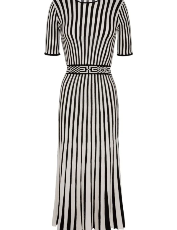 Elisabetta Franchi Vestido Plisado Bicolor- Vestidos