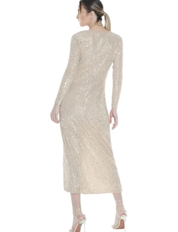 Relish Vestido largo RCP2309009003 dorado lentejuelas- Vestidos