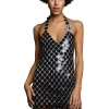 Lecruel Vestido Metálico Corto- Vestidos