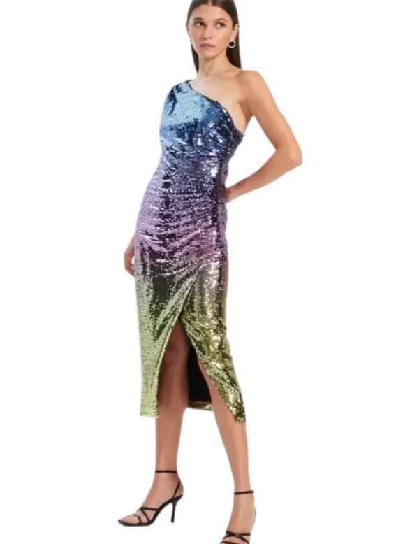 Mioh Vestido asimetrico Lentejuelas degrade- Vestidos