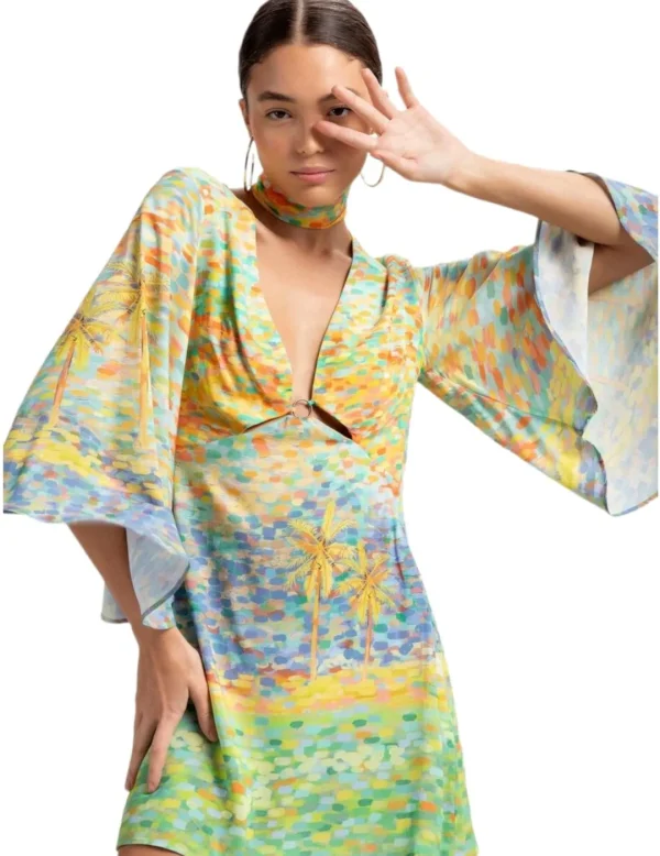 LezaLez Vestido Palmeras Pinceladas- Vestidos
